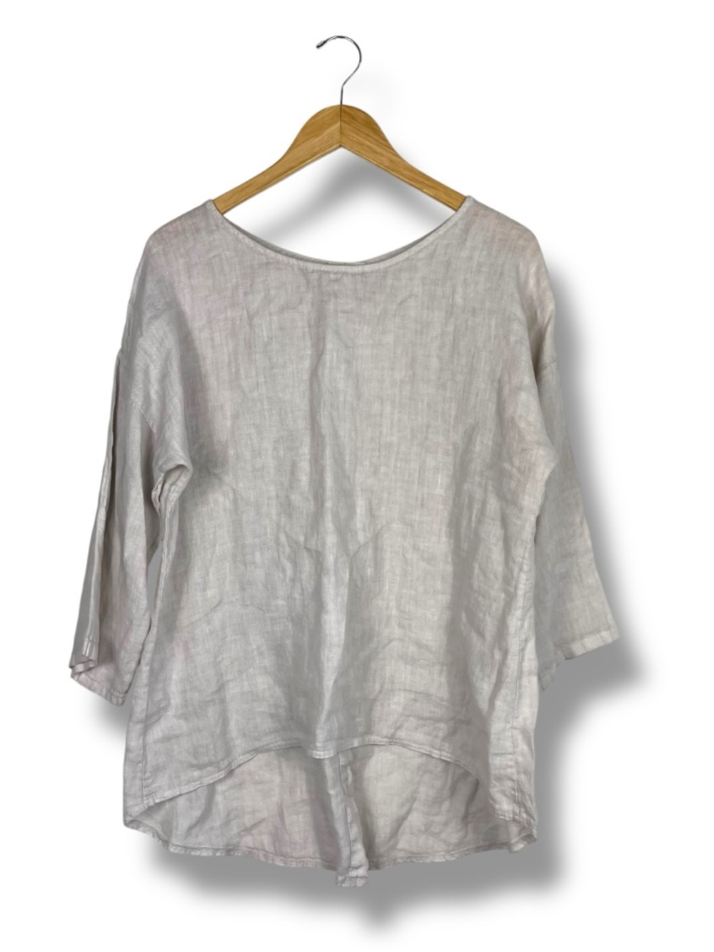 TERZO MILLENNIO Linen Tunic Made In Italy S Mother Of Pearl Buttons Lagenlook